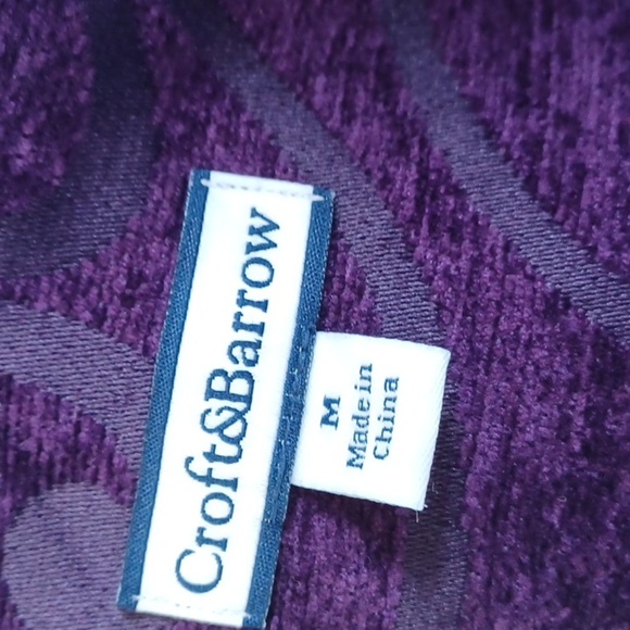 Croft & Barrow Jacket M Dark Purple Scrolls Pockets, 20" PTP, 22"L - Picture 7 of 8